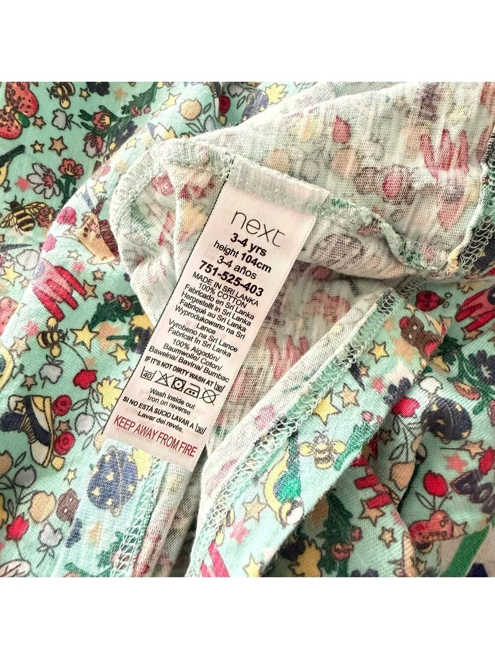 Next Direct Sage Green Everything Pattern Dress Size 3-4